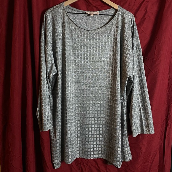 Philosophy - silver square patterned tunic top
